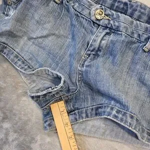 ONK Shorts Ynq Womens Distressed Denim Booty Shorts Blue Low Rise — free download
